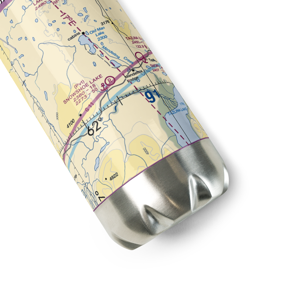 Snowshoe Lake Airport and Seaplane Base (5AK4) VFR Sectional Water Bottle 