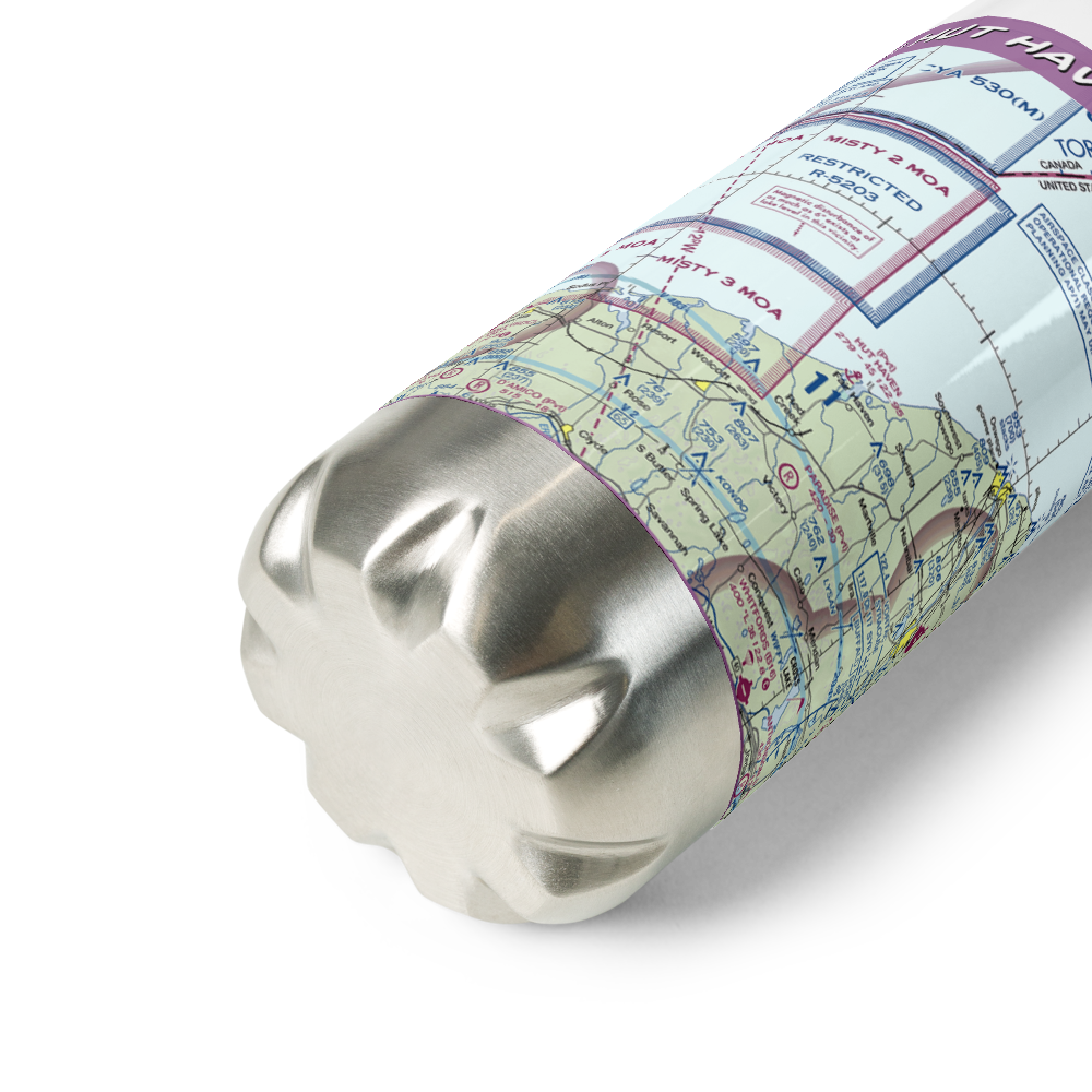 Hut Haven Seaplane Base (77NY) VFR Sectional Water Bottle 