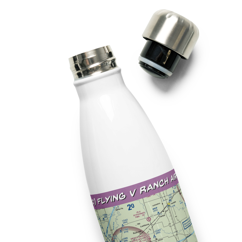 Flying V Ranch Airport (10MO) VFR Sectional Water Bottle 