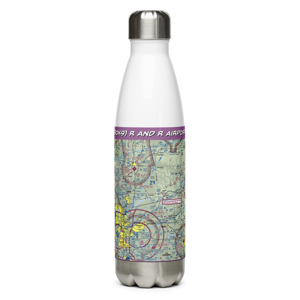 R and R Airport (9OK9) VFR Sectional Water Bottle 