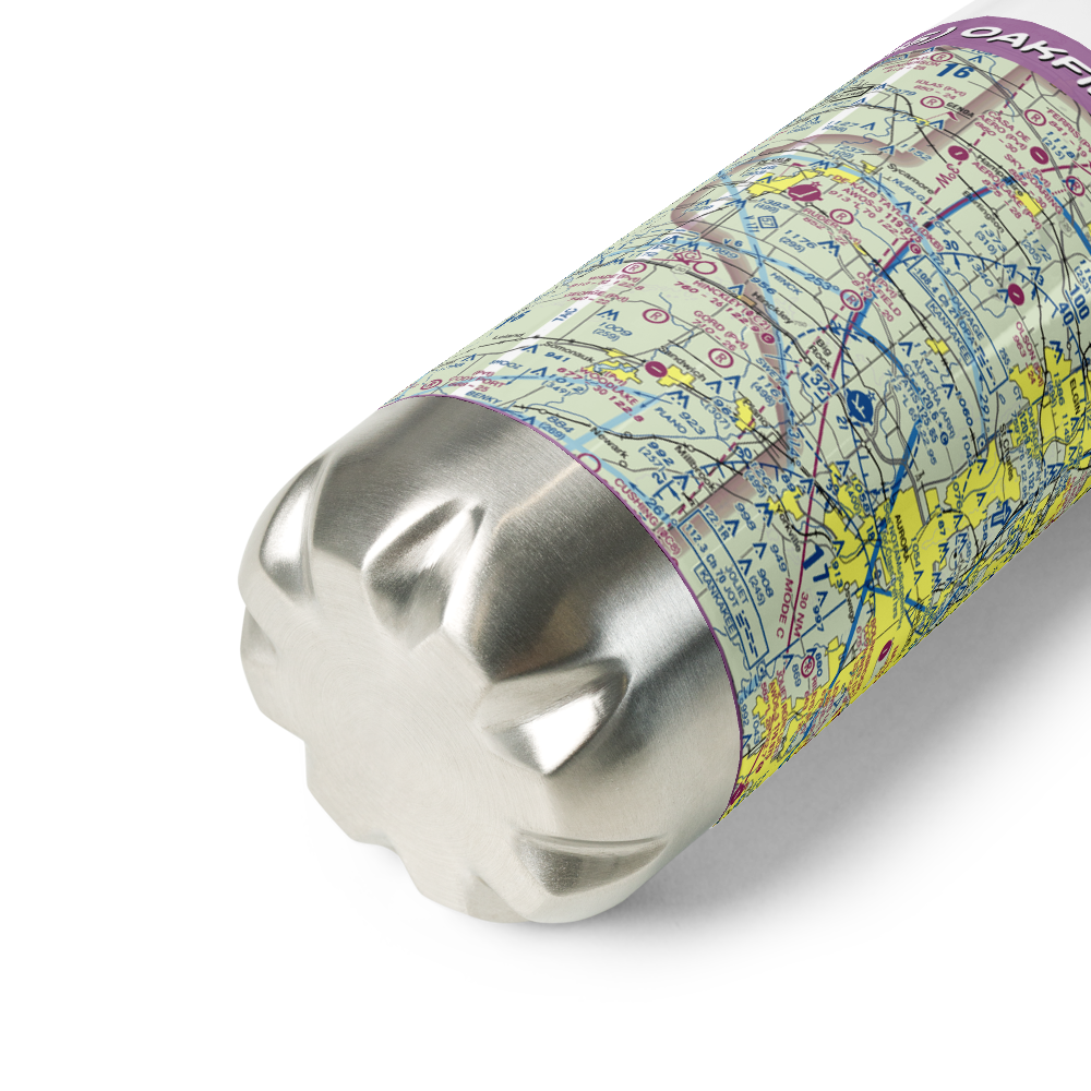 Oakfield RLA Airport (IL85) VFR Sectional Water Bottle 