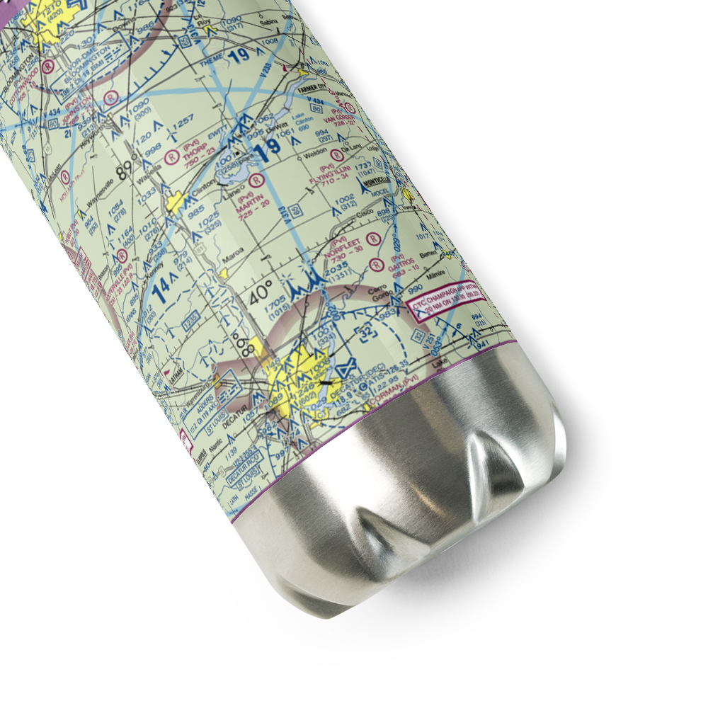 Sugar Hollow RLA Airport (IL27) VFR Sectional Water Bottle 