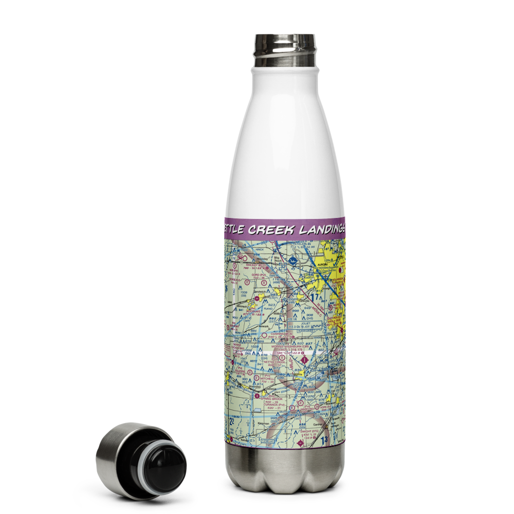 Nettle Creek Landings Airport (IL68) VFR Sectional Water Bottle 