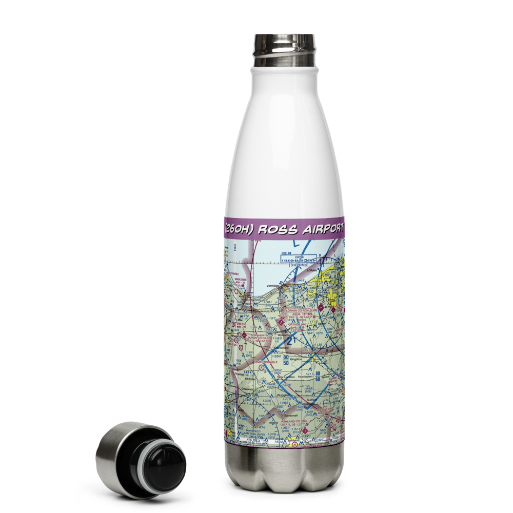 Ross Airport (26OH) VFR Sectional Water Bottle 