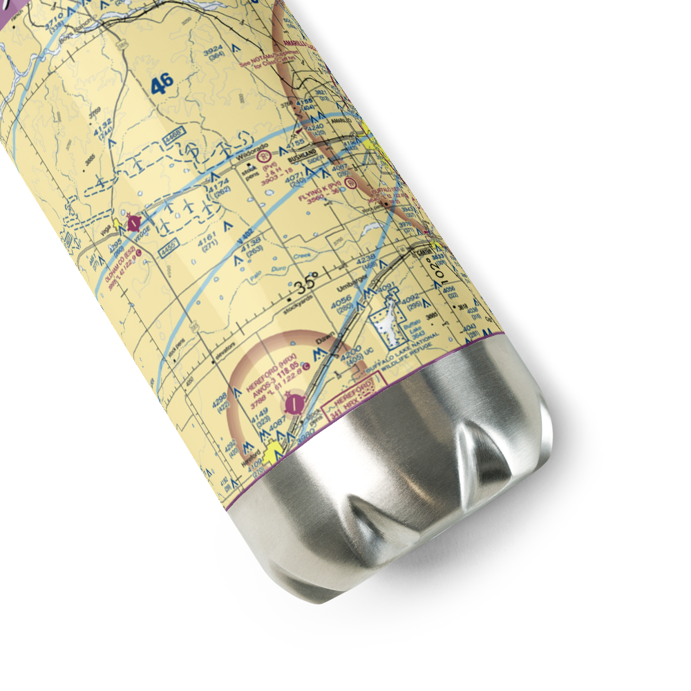 J & H Airport (5TS7) VFR Sectional Water Bottle 