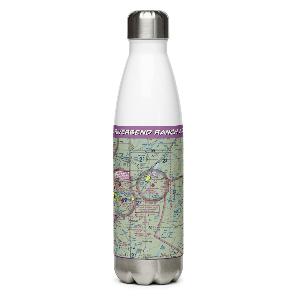 Riverbend Ranch Airport (77KS) VFR Sectional Water Bottle 