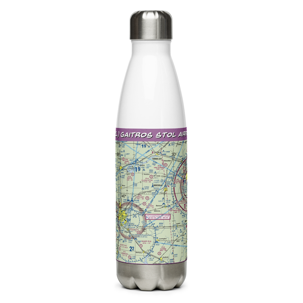 Gaitros STOL Airport (88IL) VFR Sectional Water Bottle 