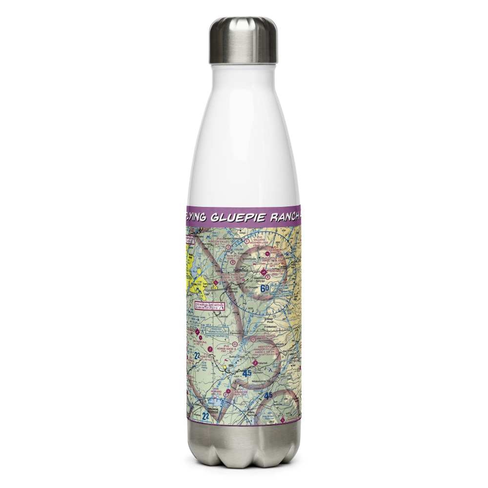 Flying Gluepie Ranch Airport (74CA) VFR Sectional Water Bottle 