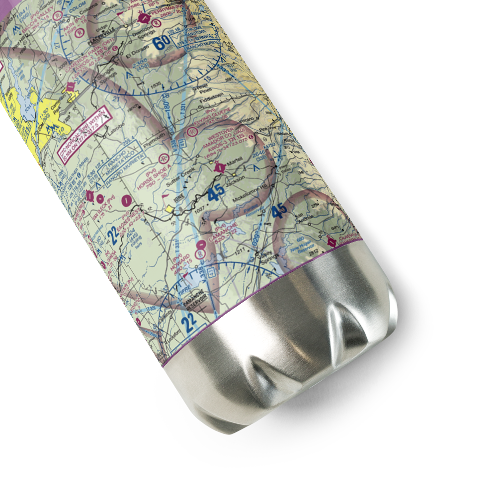 Flying Gluepie Ranch Airport (74CA) VFR Sectional Water Bottle 