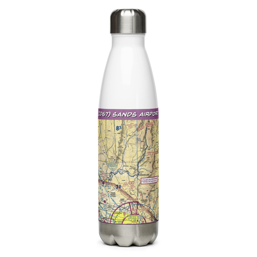 Sands Airport (ID67) VFR Sectional Water Bottle 