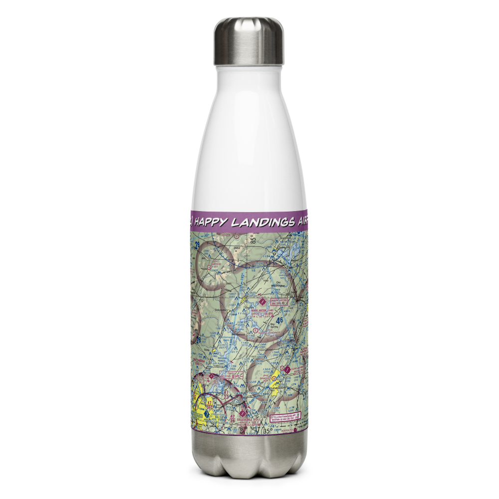 Happy Landings Airport (4TN1) VFR Sectional Water Bottle 