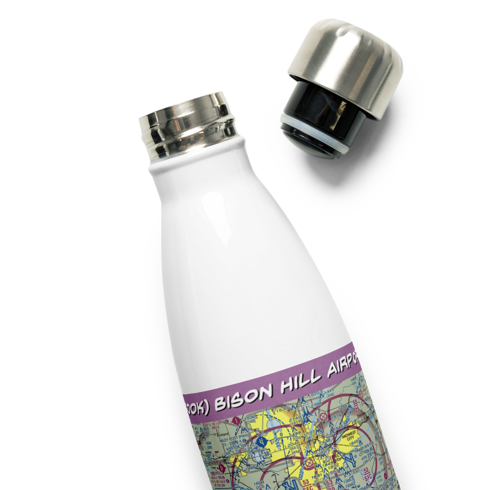Bison Hill Airport (80OK) VFR Sectional Water Bottle 
