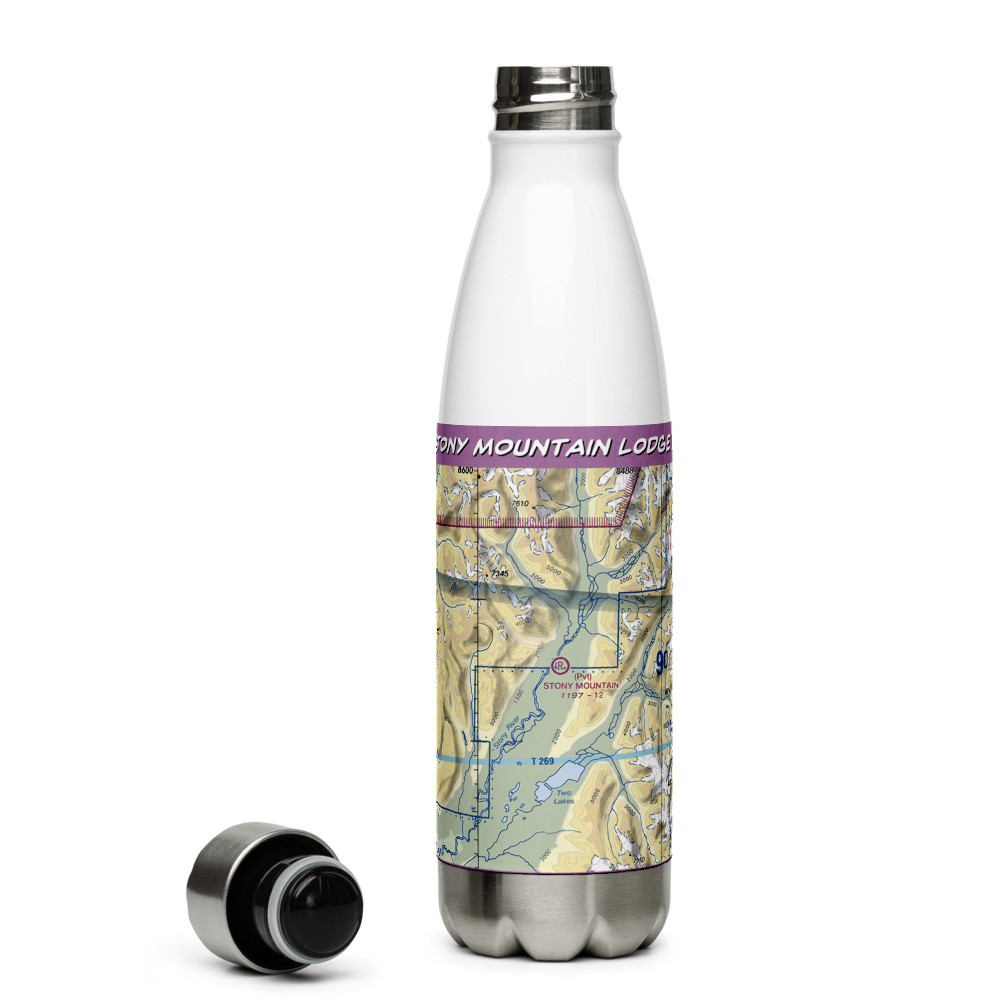 Stony Mountain Lodge Airport (AK53) VFR Sectional Water Bottle 