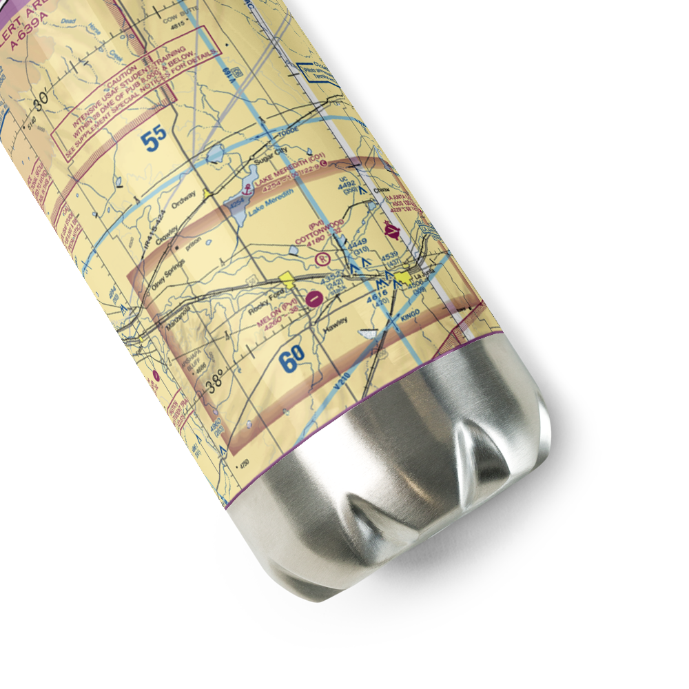 Lake Meredith Seaplane Base (CO1) VFR Sectional Water Bottle 