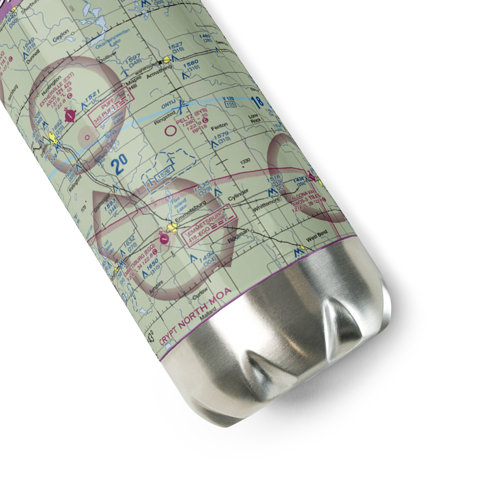 Peltz Field (8Y8) VFR Sectional Water Bottle 