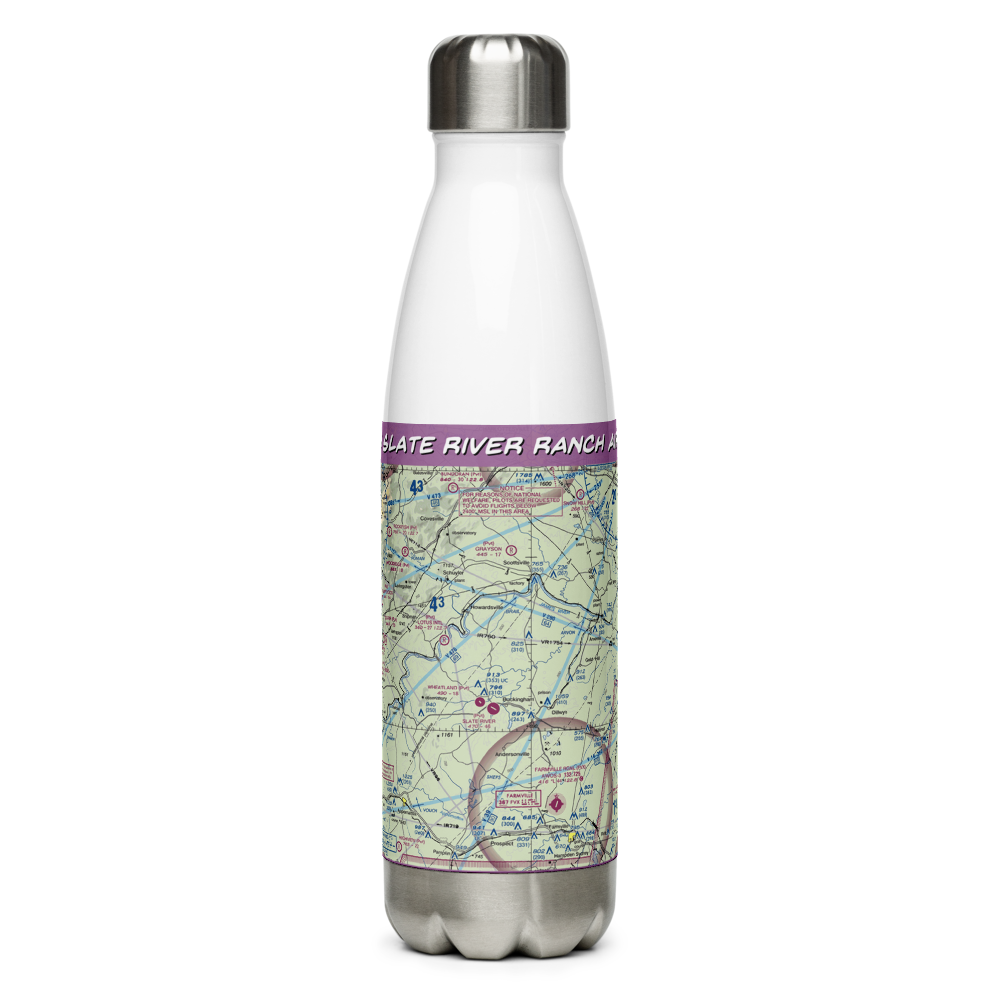 Slate River Ranch Airport (8VA1) VFR Sectional Water Bottle 