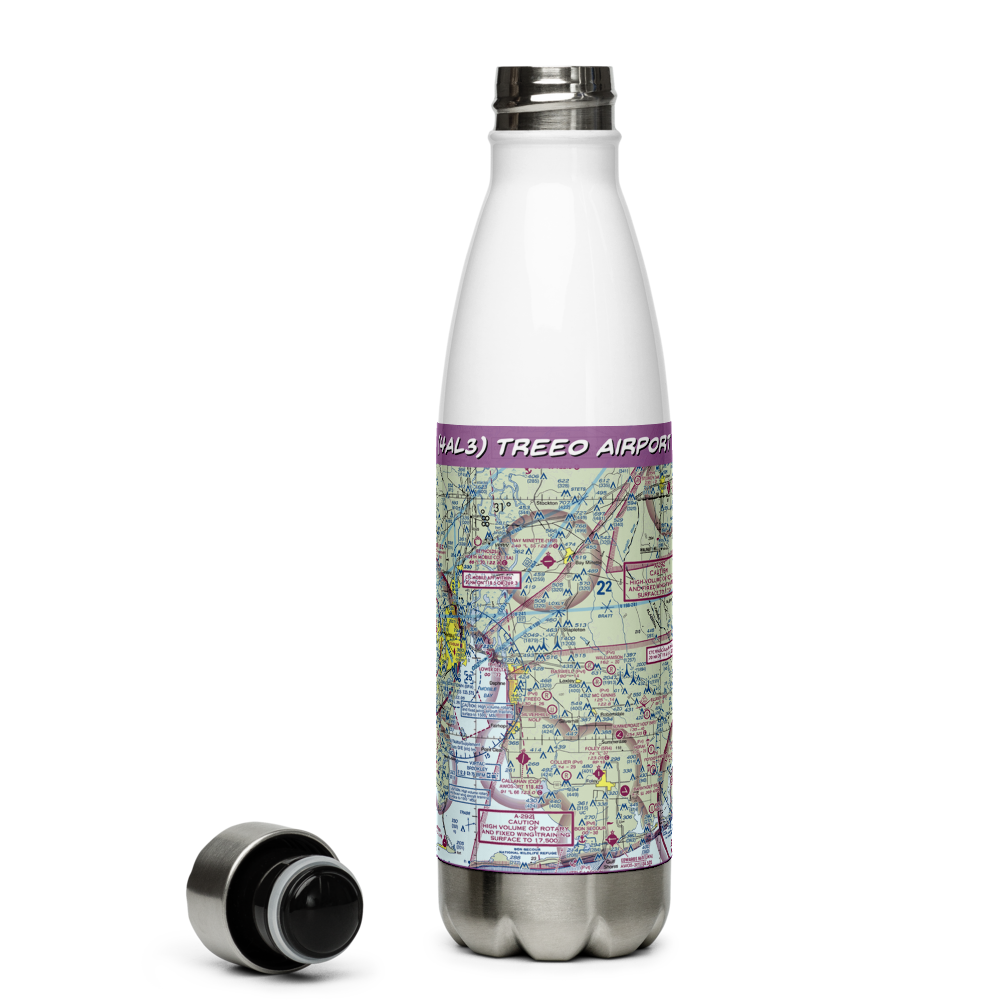 Treeo Airport (4AL3) VFR Sectional Water Bottle 