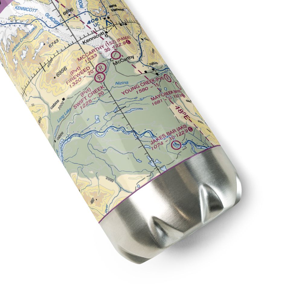 Fireweed Airport (0AK8) VFR Sectional Water Bottle 