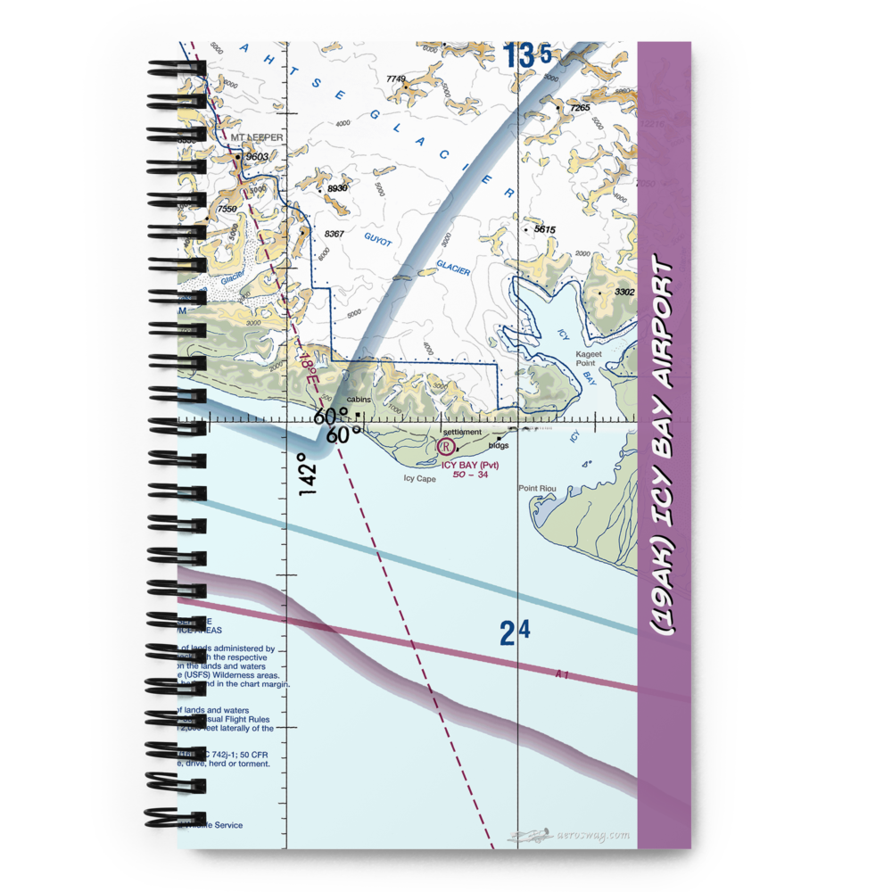 Icy Bay Airport (19AK) VFR Sectional Notebook 