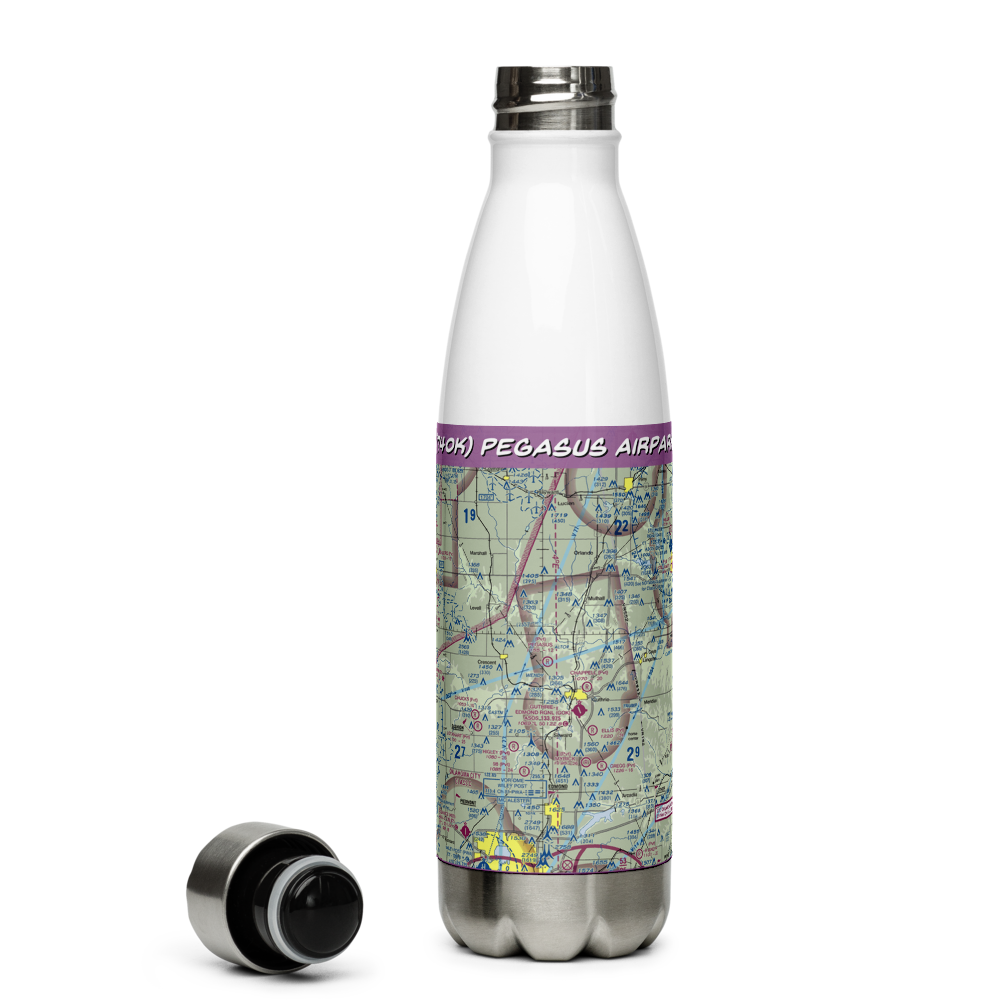 Pegasus Airpark (74OK) VFR Sectional Water Bottle 