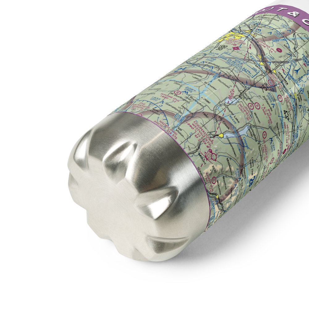 T & C Acres Airport (12NY) VFR Sectional Water Bottle 