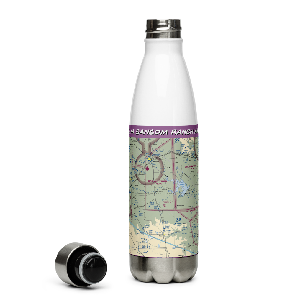 M Sansom Ranch Airport (06TS) VFR Sectional Water Bottle 