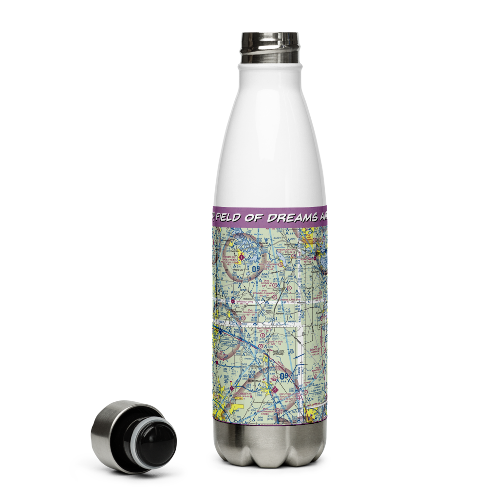 Field of Dreams Airport (FD59) VFR Sectional Water Bottle 