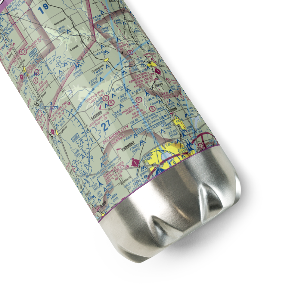 Chuck's Private Airstrip (4OK6) VFR Sectional Water Bottle 