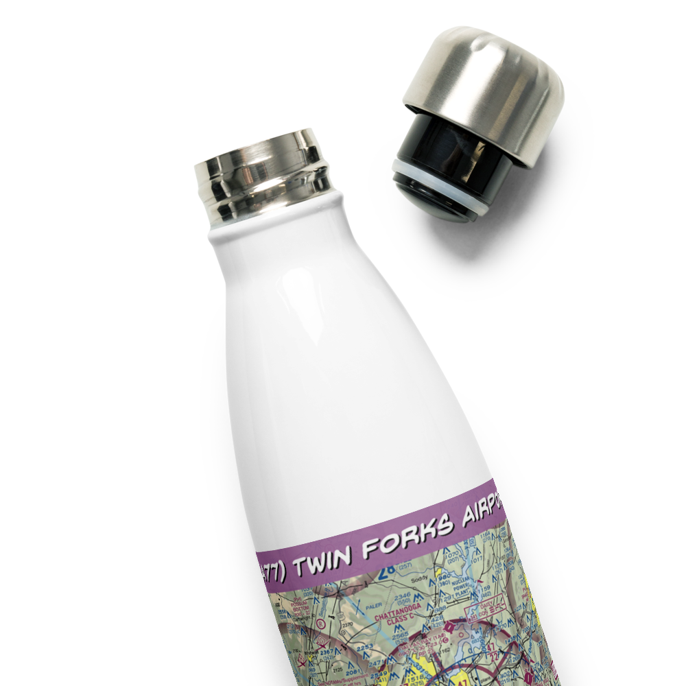 Twin Forks Airport (GA77) VFR Sectional Water Bottle 