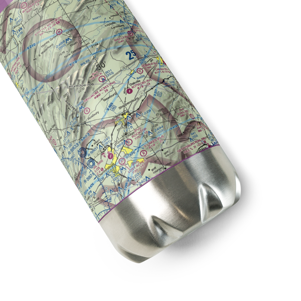 Derick Ultralight Flightpark (PA07) VFR Sectional Water Bottle 