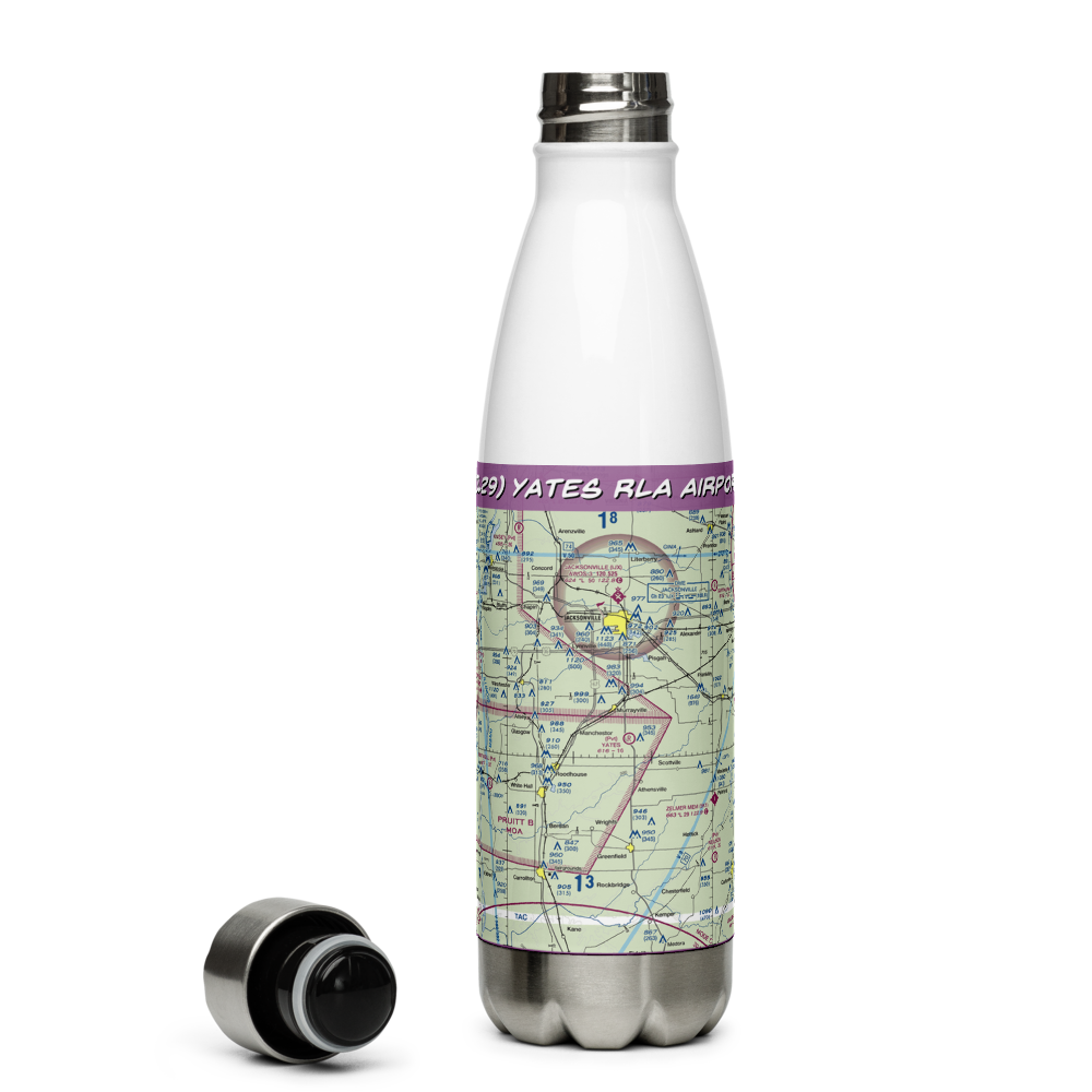 Yates RLA Airport (IL29) VFR Sectional Water Bottle 