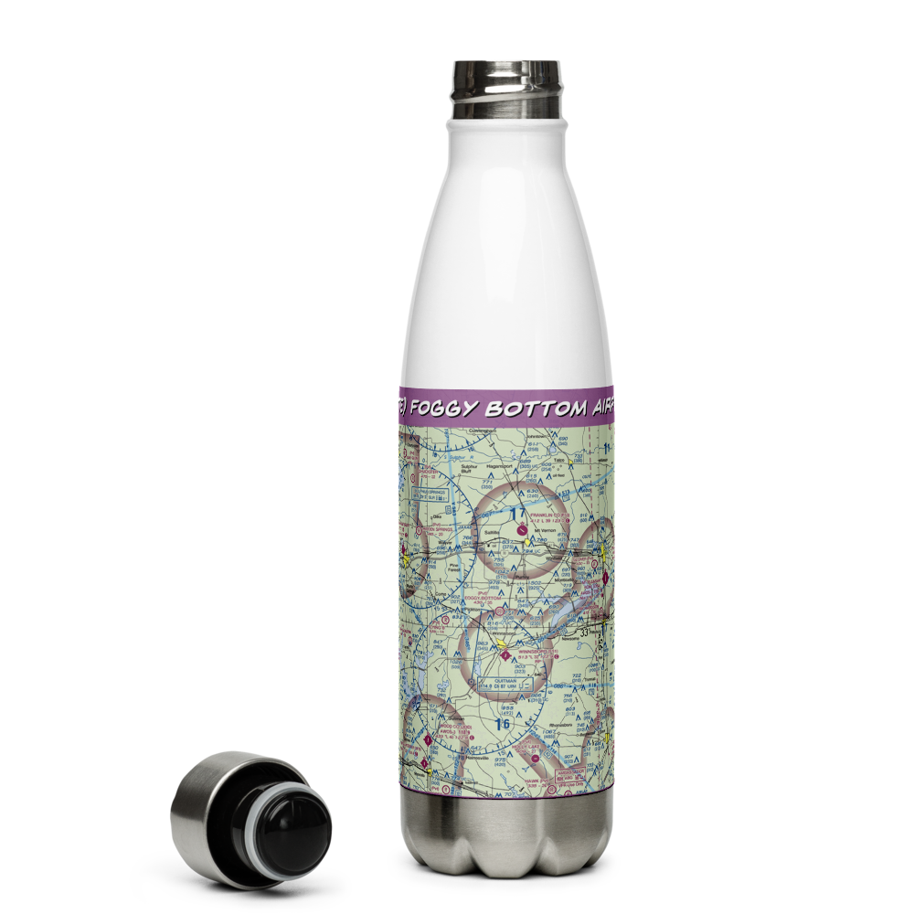 Foggy Bottom Airport (77TE) VFR Sectional Water Bottle 