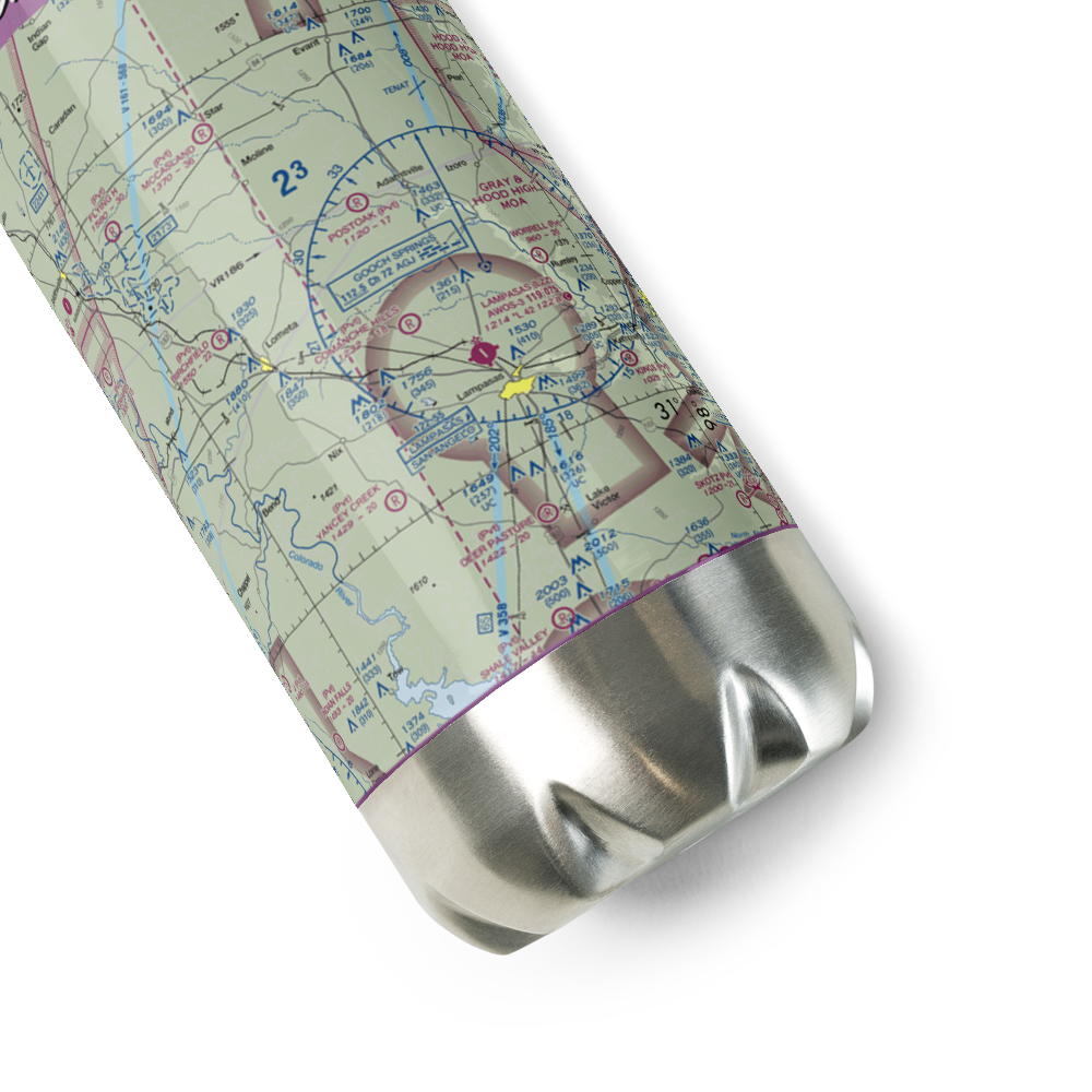 Comanche Hills Ranch Airport (71XS) VFR Sectional Water Bottle 