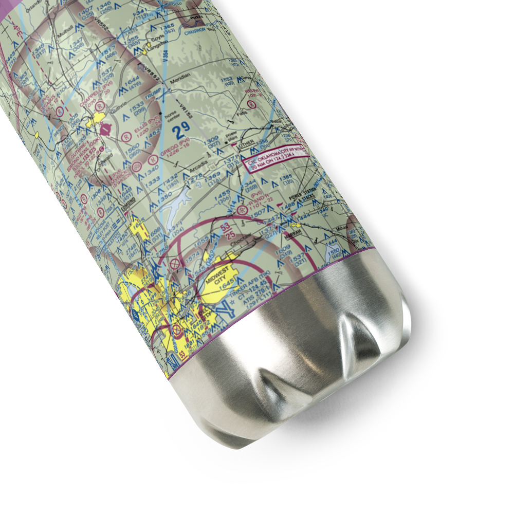 Gregg Airport (7OK1) VFR Sectional Water Bottle 