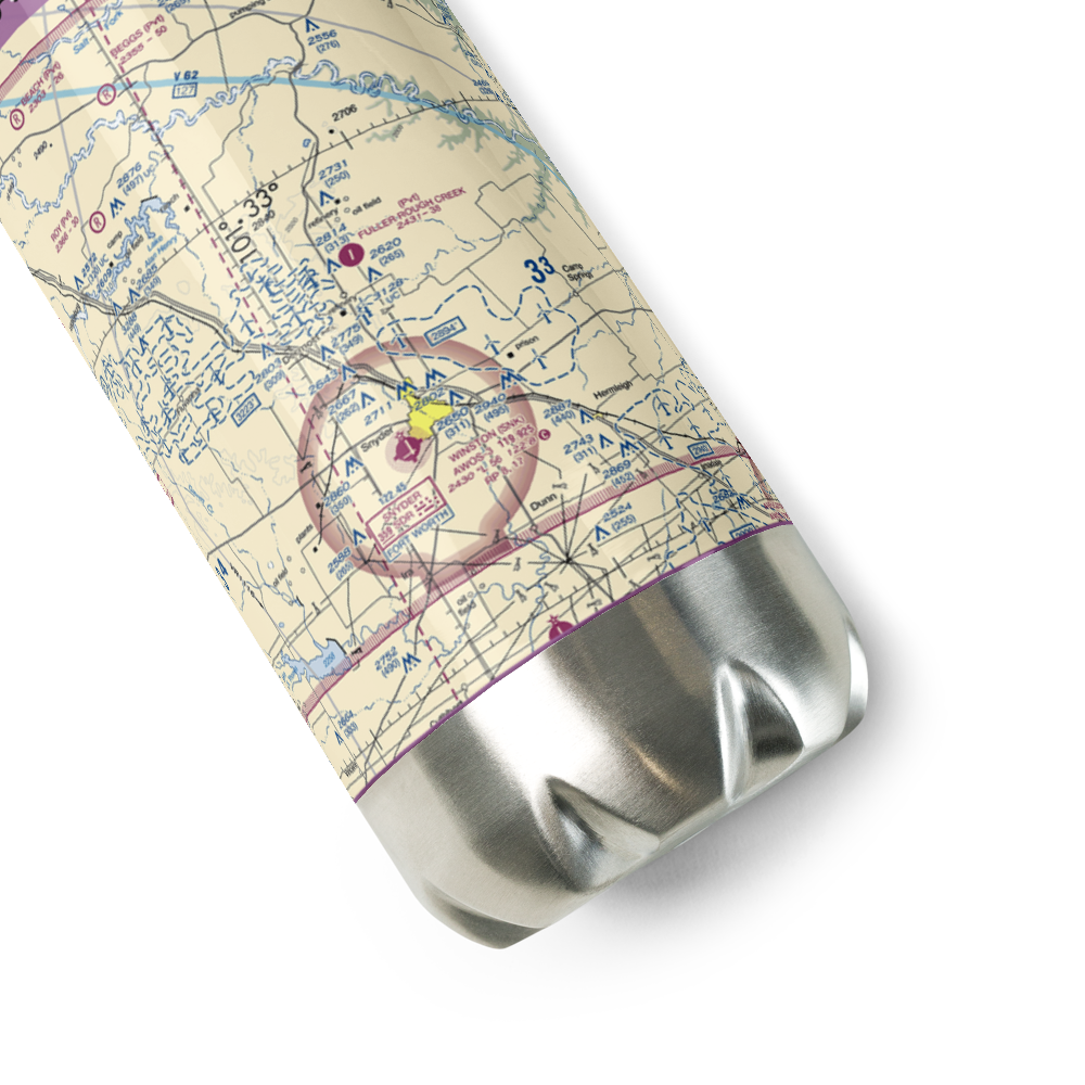 PL Fuller Rough Creek Ranch Airport (60XS) VFR Sectional Water Bottle 