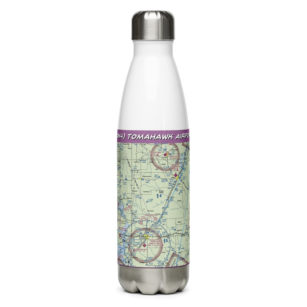 Tomahawk Airport (9OK4) VFR Sectional Water Bottle 