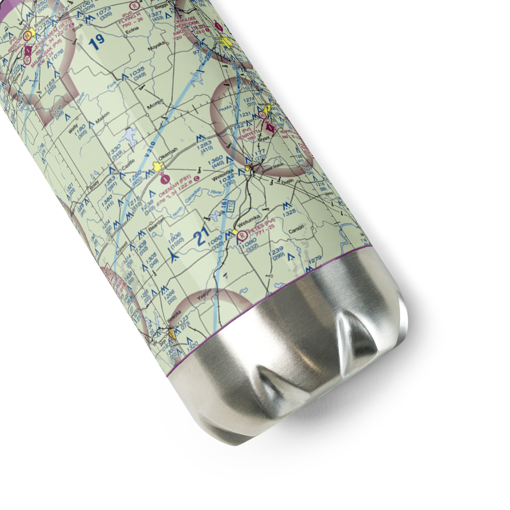 Okemah Municipal Airport (F81) VFR Sectional Water Bottle 