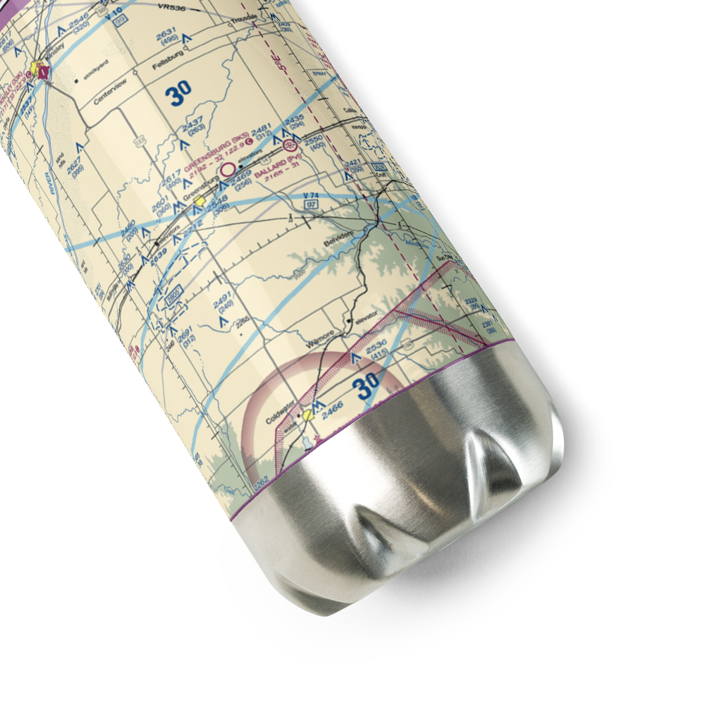 Greensburg Municipal Airport (9KS) VFR Sectional Water Bottle 