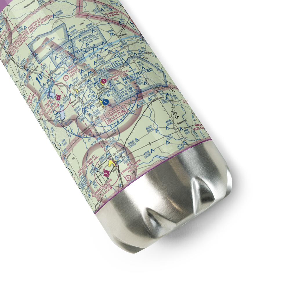 Self Forward Landing Strip (19LA) VFR Sectional Water Bottle 
