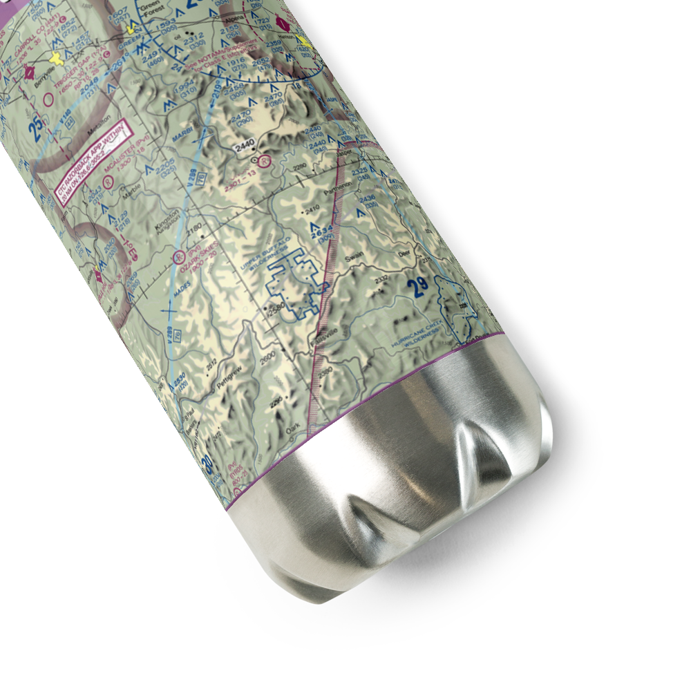Ponca Int Airport (37AR) VFR Sectional Water Bottle 
