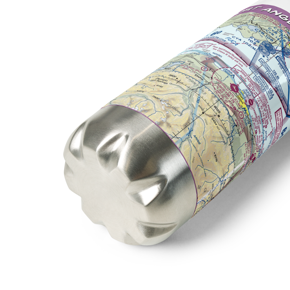 Port Angeles Seaplane Base (W66) VFR Sectional Water Bottle 