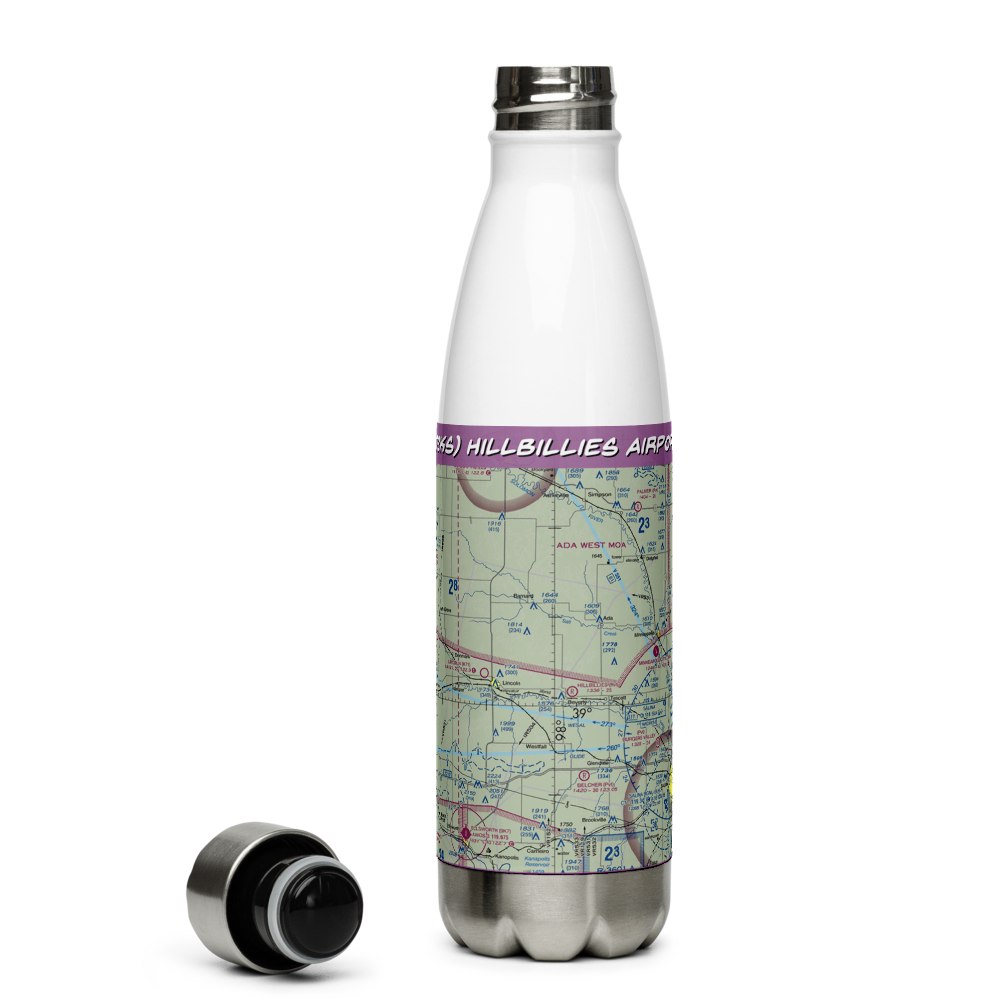 Hillbillies Airport (72KS) VFR Sectional Water Bottle 
