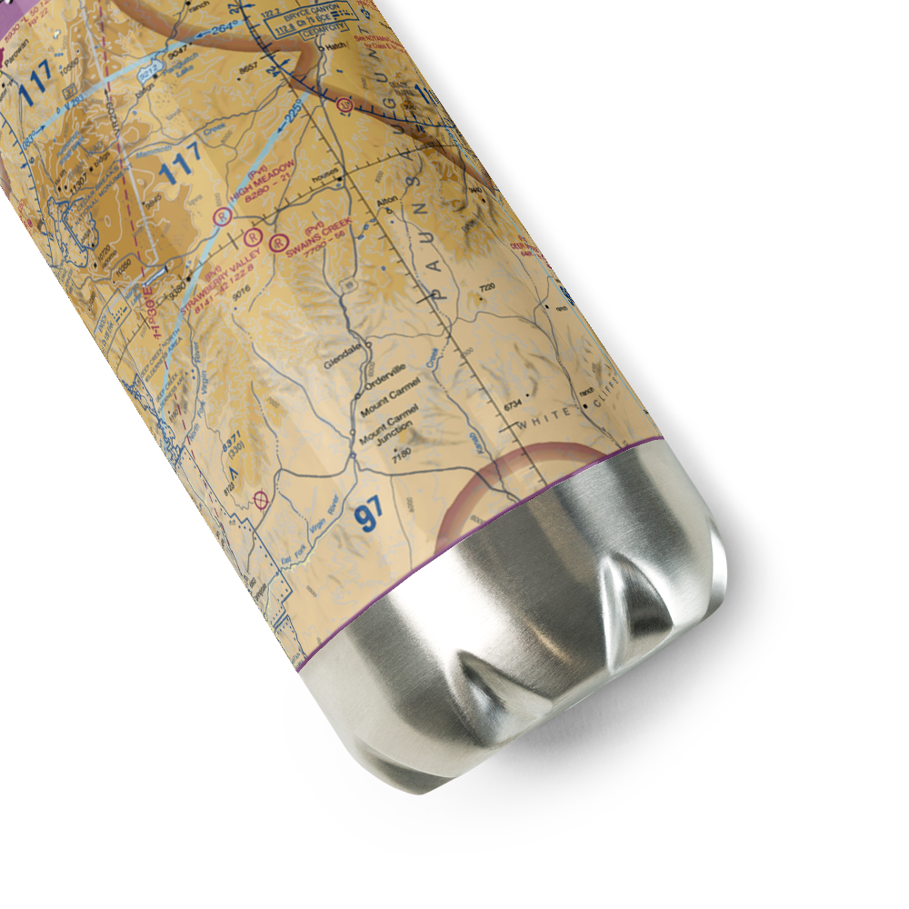 Strawberry Valley Estates Airport (UT24) VFR Sectional Water Bottle 