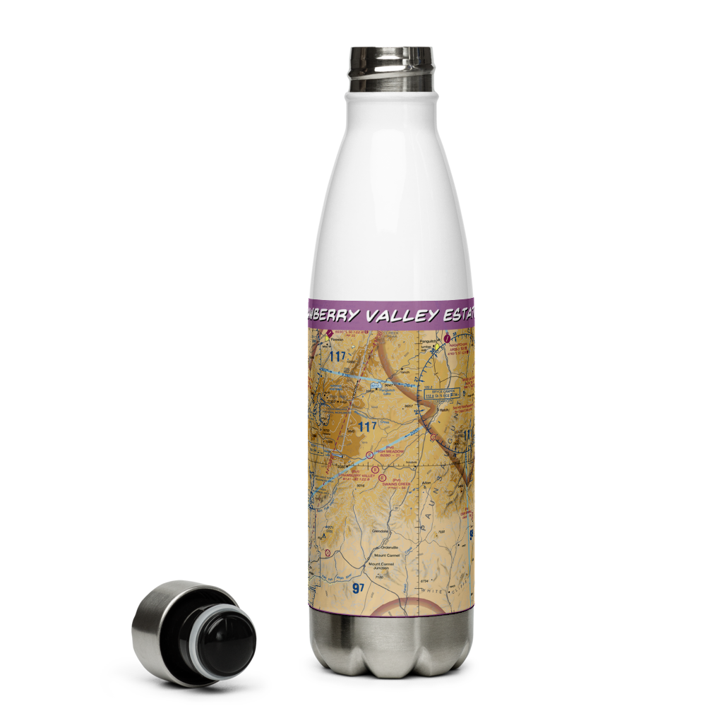 Strawberry Valley Estates Airport (UT24) VFR Sectional Water Bottle 