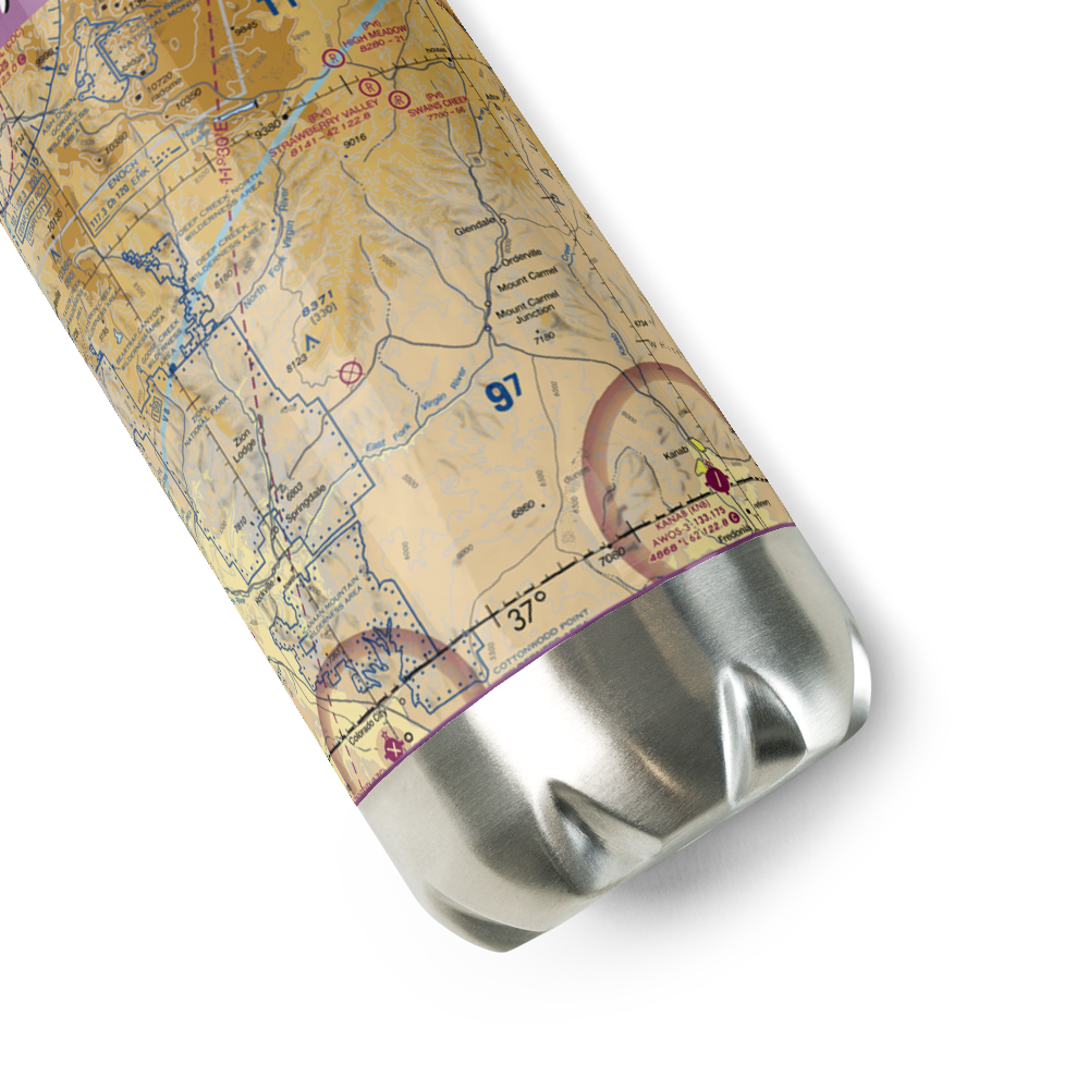 Carmel Mountain Ranch Airport (UT37) VFR Sectional Water Bottle 