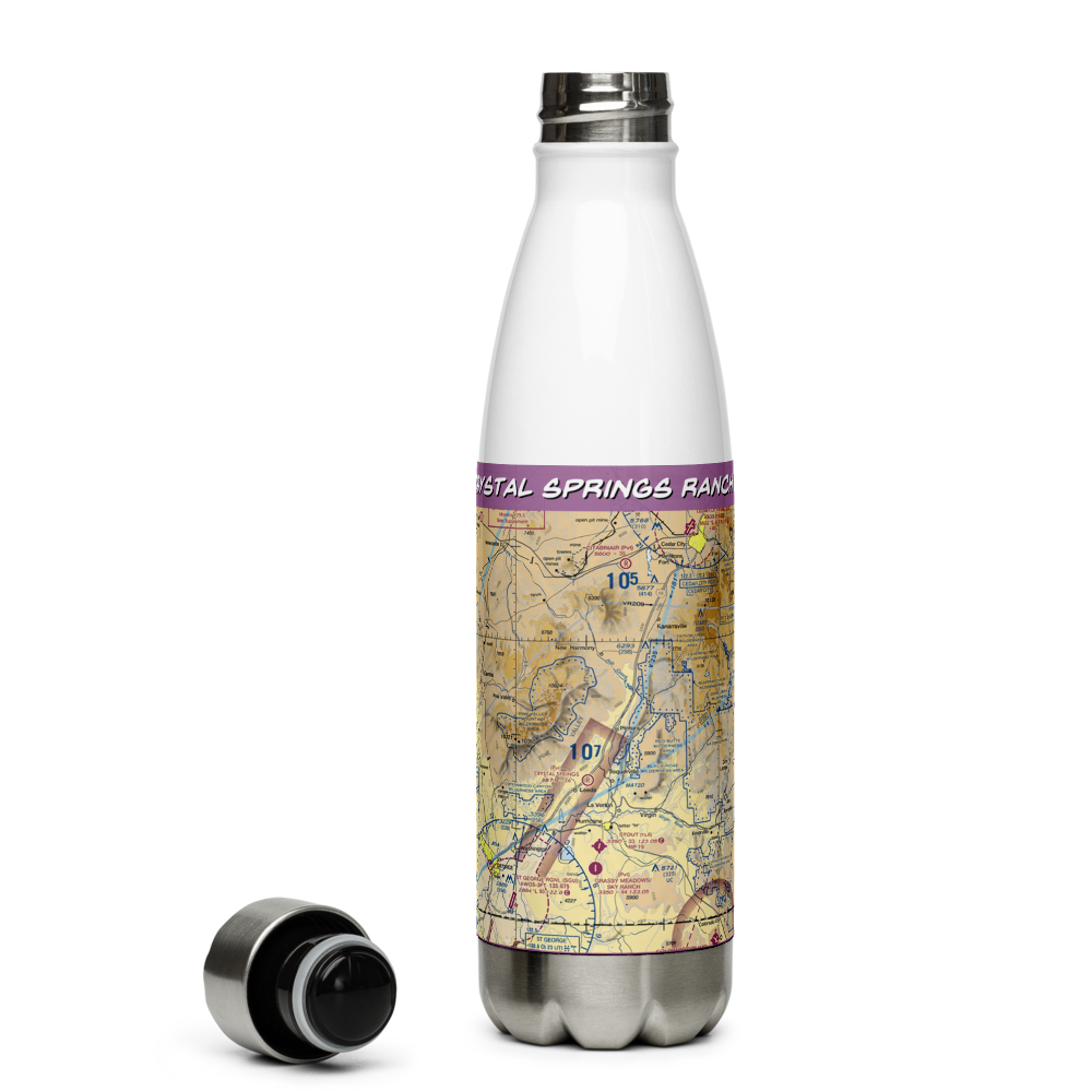 Crystal Springs Ranch Airport (UT54) VFR Sectional Water Bottle 