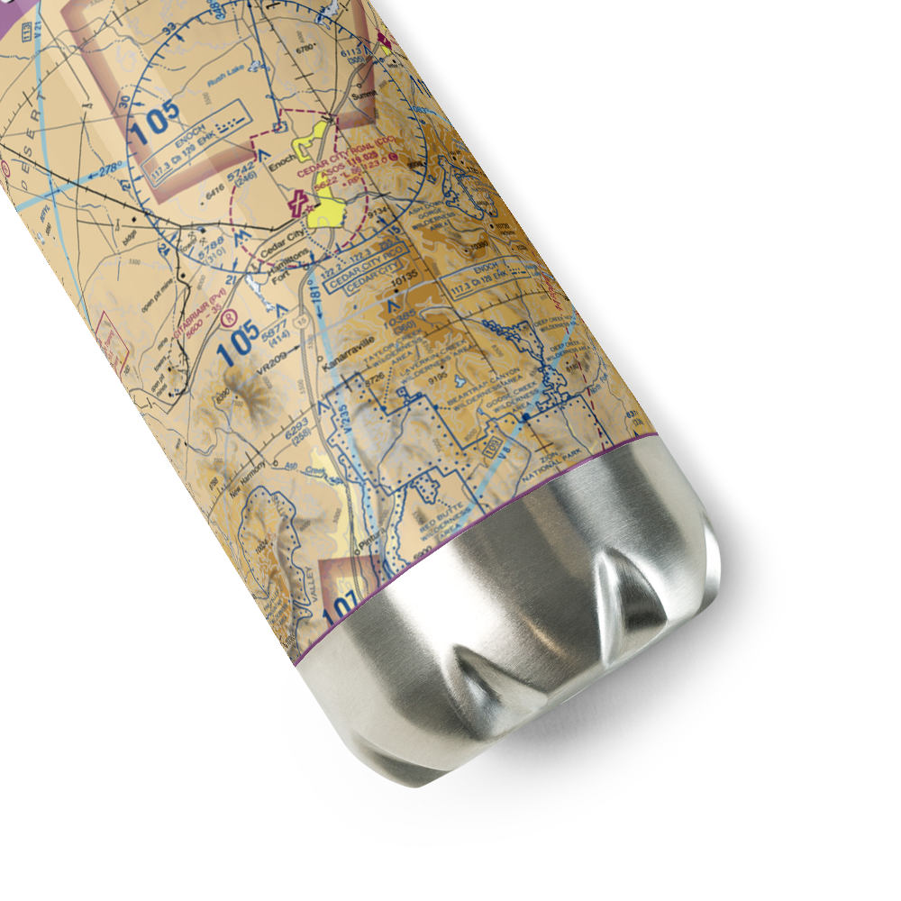Hamilton Fort Ranch Airport (UT80) VFR Sectional Water Bottle 