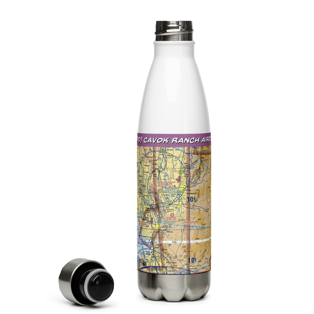 CAVOK Ranch Airport (UT90) VFR Sectional Water Bottle 