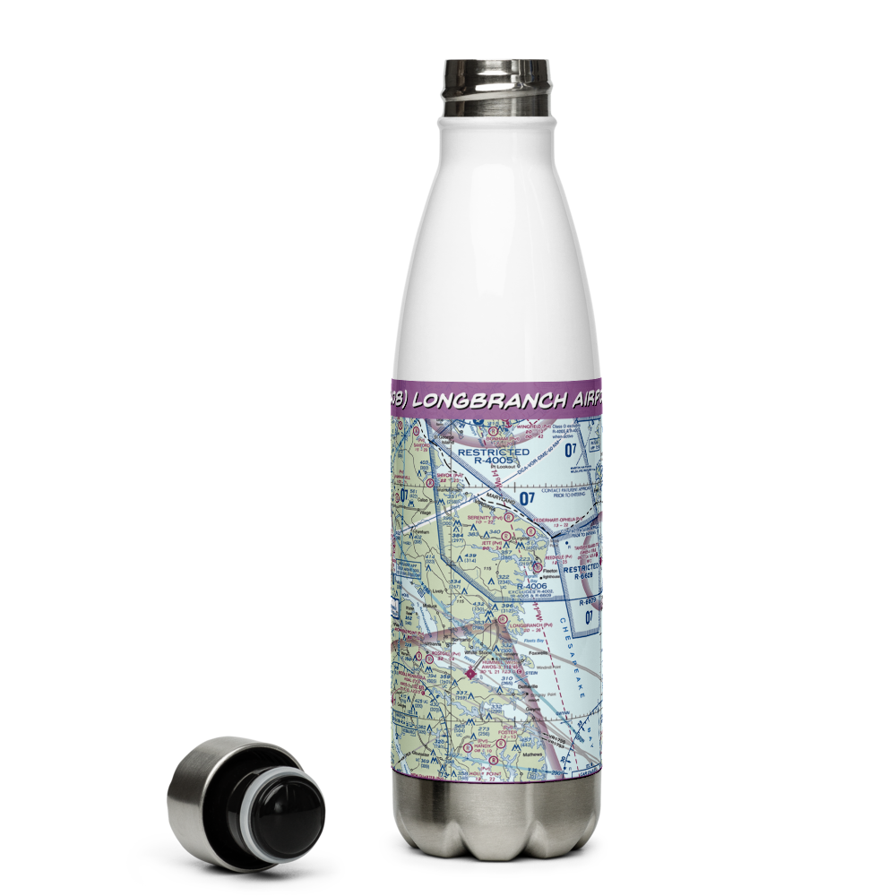Longbranch Airport (VA08) VFR Sectional Water Bottle 