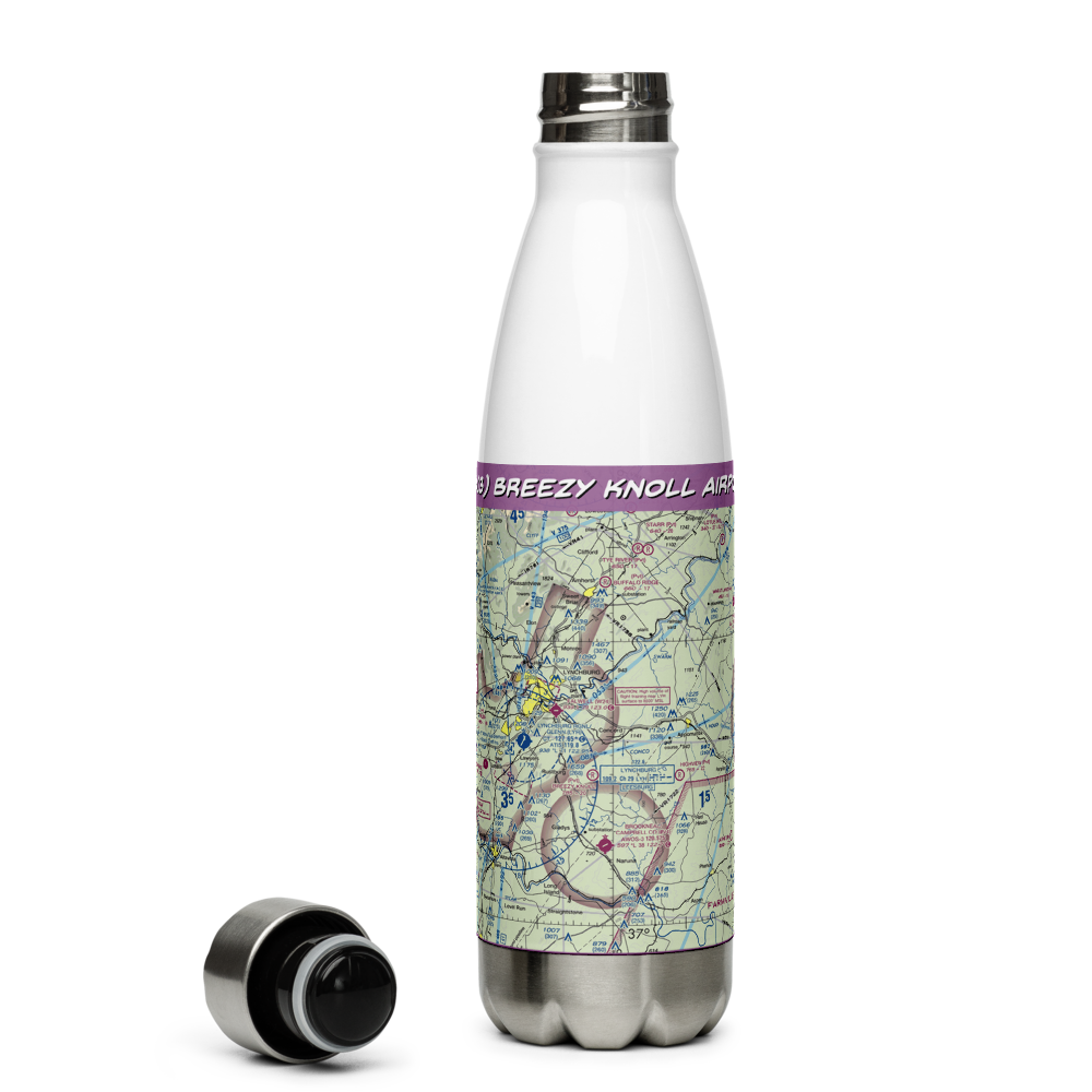 Breezy Knoll Airport (VA13) VFR Sectional Water Bottle 